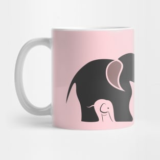 elephant mother and baby Mug